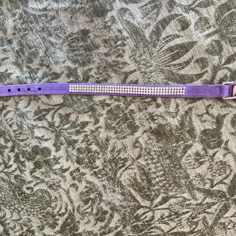 Susan Lanci 3-Row Giltmore Rhinestone Dog Collar Size Small